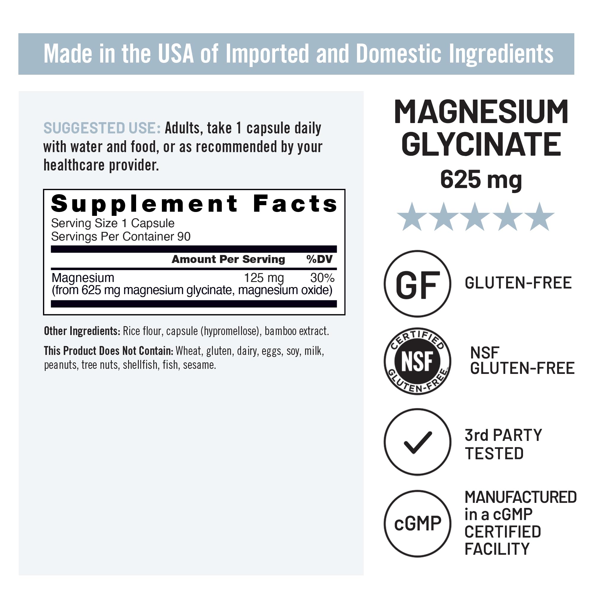 NatureWise Magnesium Glycinate 625mg, Sleep & Muscle Support, 90 Capsules — Amazon image 5