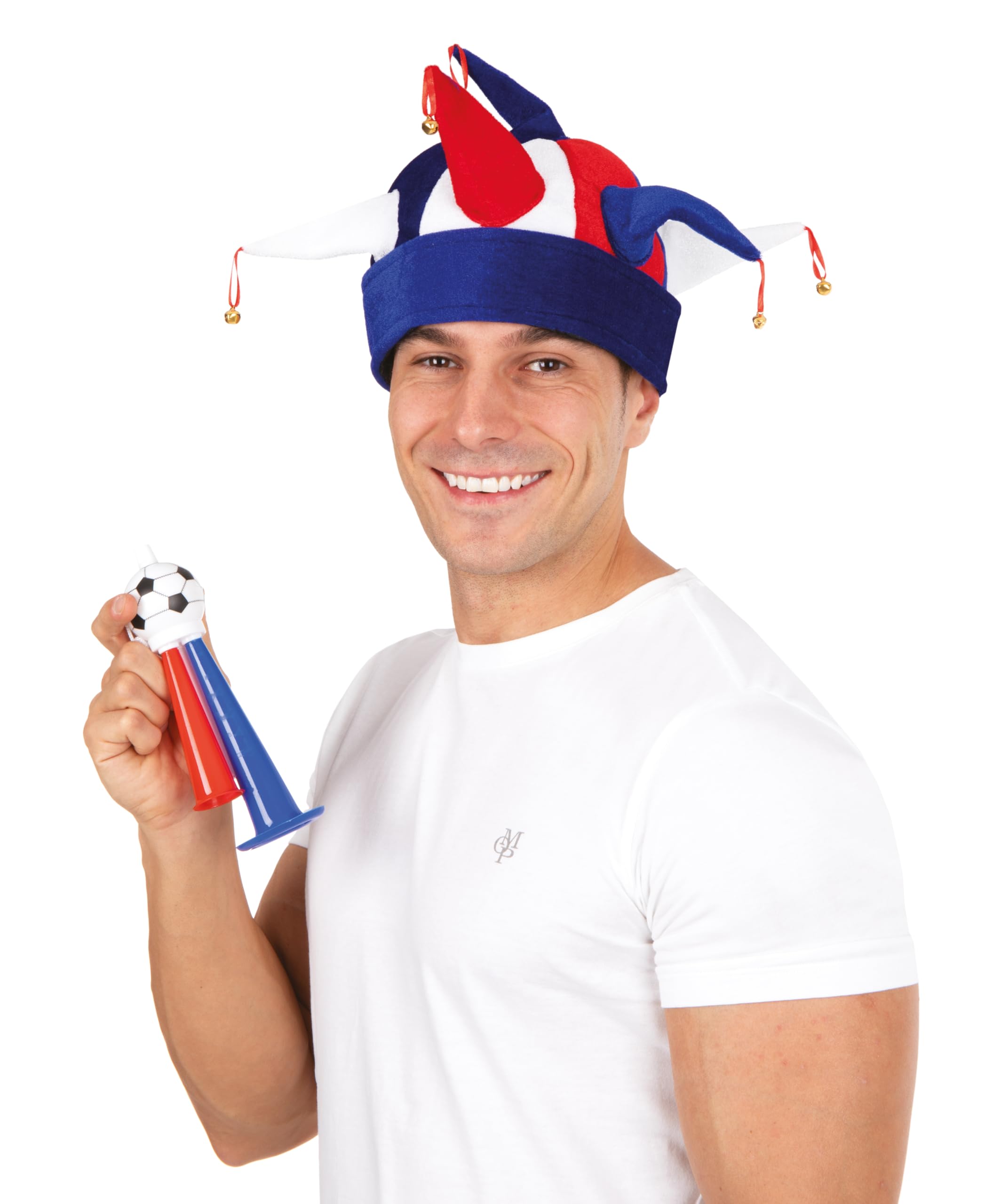 Accessoire Support équipe France Collier Fleurs Hawaïen P'tit Clown - Bleu Blanc Rouge 50cm - Support équipe France événements Sportifs Accessoire Déguisement Thème