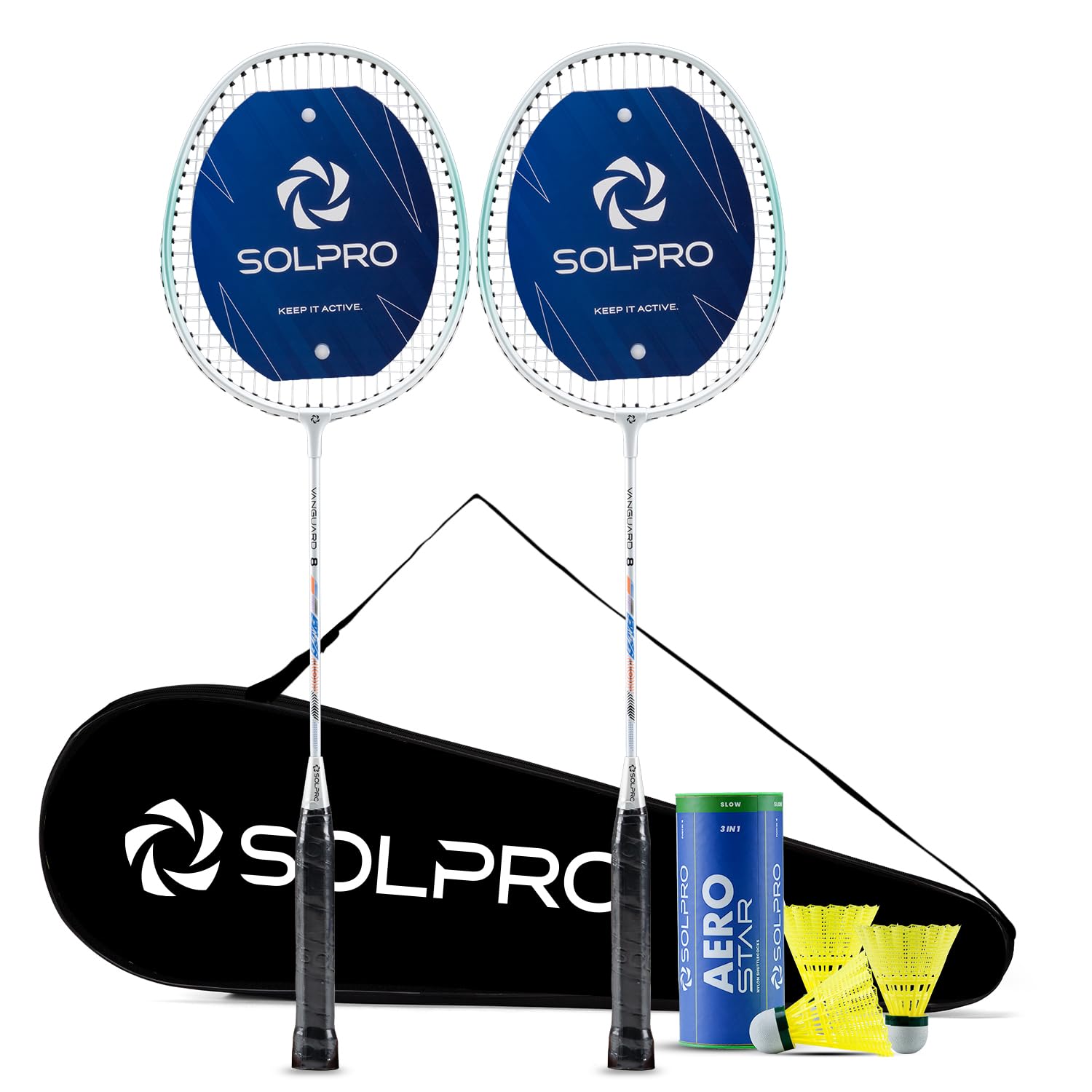 SOLPRO Vanguard 8 Aluminium Badminton Racket Set (2 Pcs) with 3 Shuttlecocks for Beginners & Intermediate, Adult & Kids Shuttle Bat with Full Cover Bag, Lightweight Racket for Practice & Match-image-32