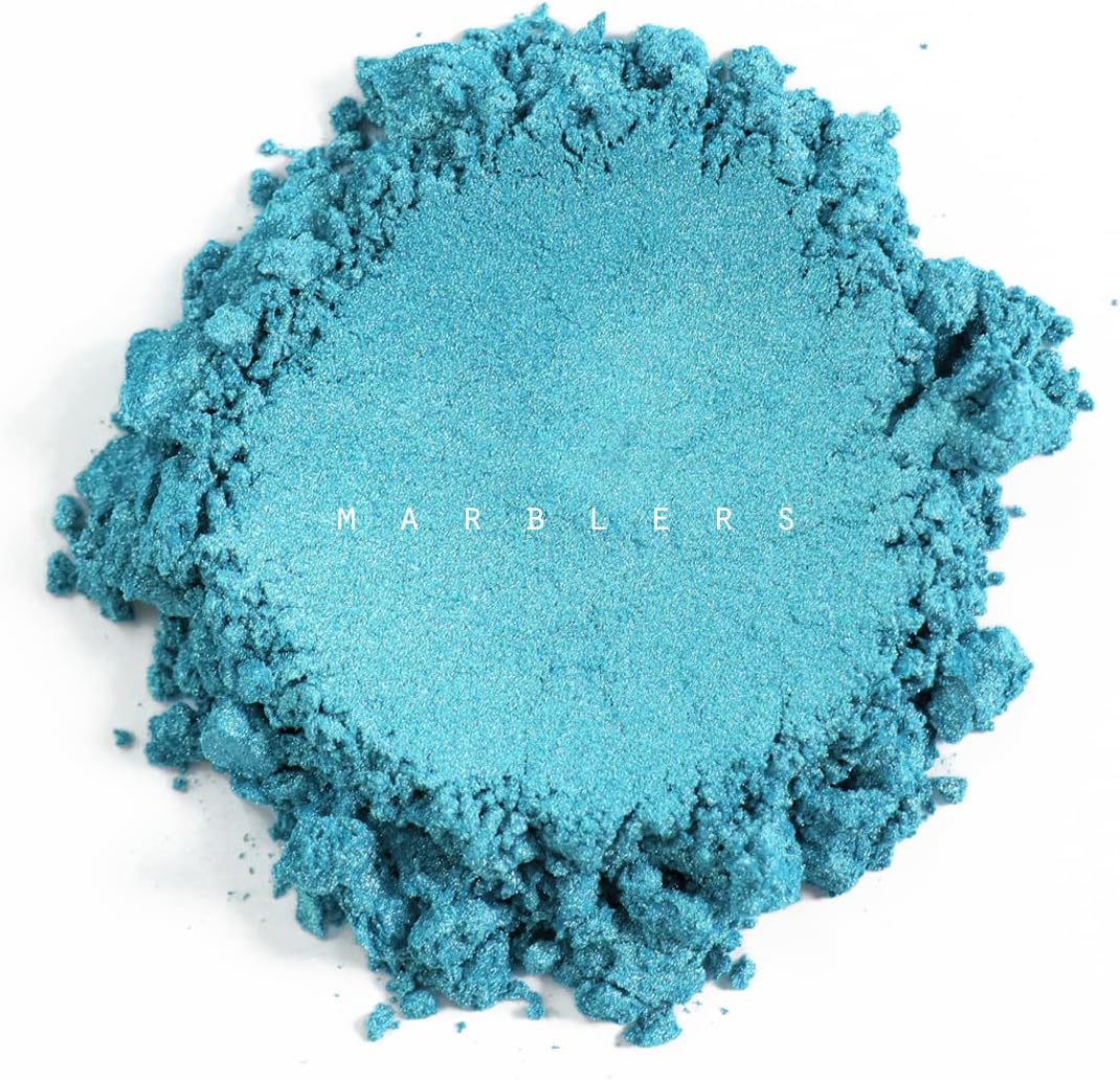 MARBLERS Mica Powder Colorant [Turquoise] 10oz (280g) | Cosmetic Grade | Epoxy Resin Pigment | Dye | Non-Toxic, Vegan, Cruelty-Free | Lip Gloss, Nails, Body Butter | Bath Bomb, Candle & Soap Making