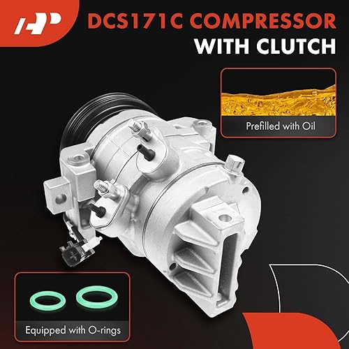 Miniatura 3 de A-Premium Compresor de aire acondicionado con embrague compatible con Ford Mustang 3.7L 2015-2017, con compresor DKS17D, 4 ranuras