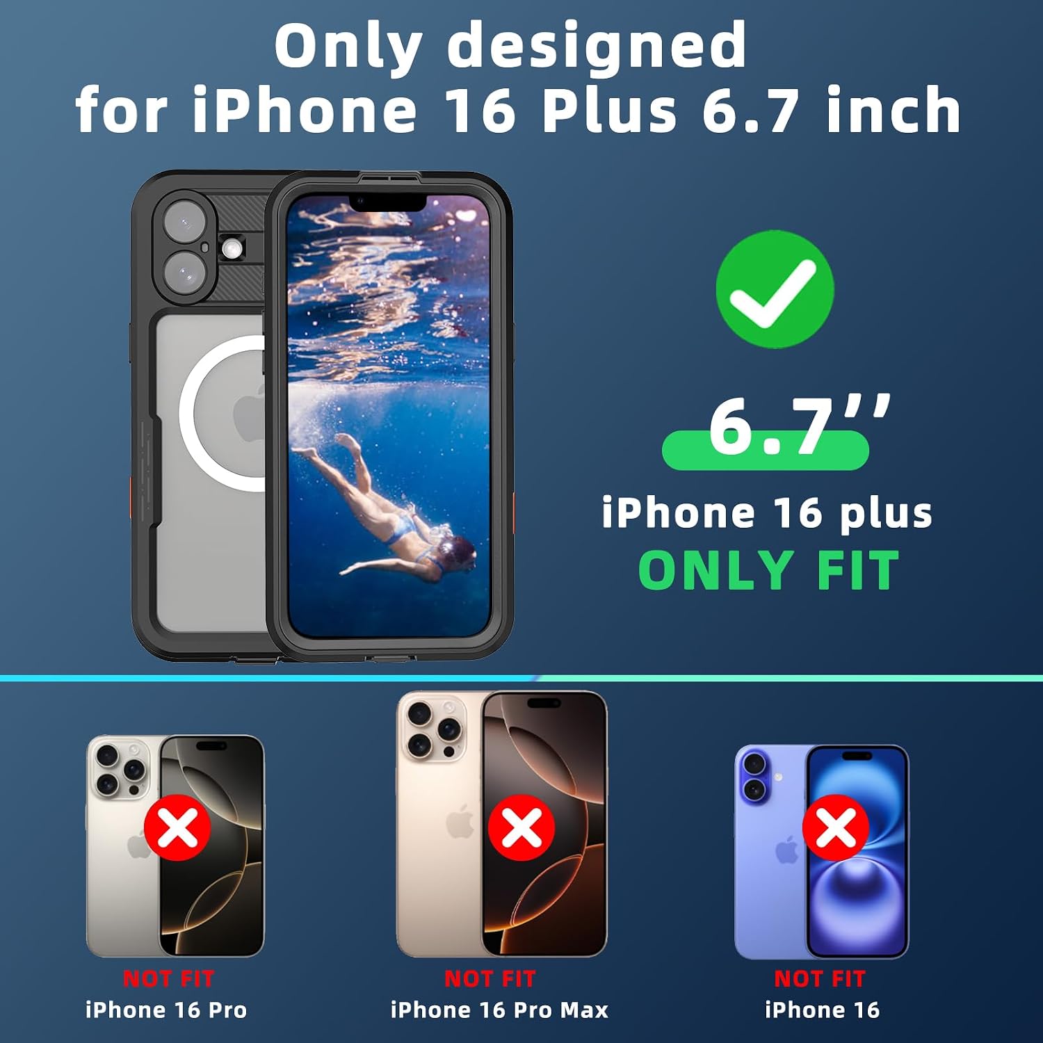 Nowvnvny for iPhone 16 Plus Phone Case Waterproof Protective Cover Full image 2