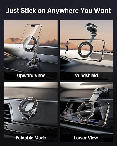 Miniatura 3 de SYNCWIRE Soporte para automóvil MagSafe Rotación de 360Soporte magnético para teléfono para automóvil, brazo de metal ajustable, ultra imán, soporte