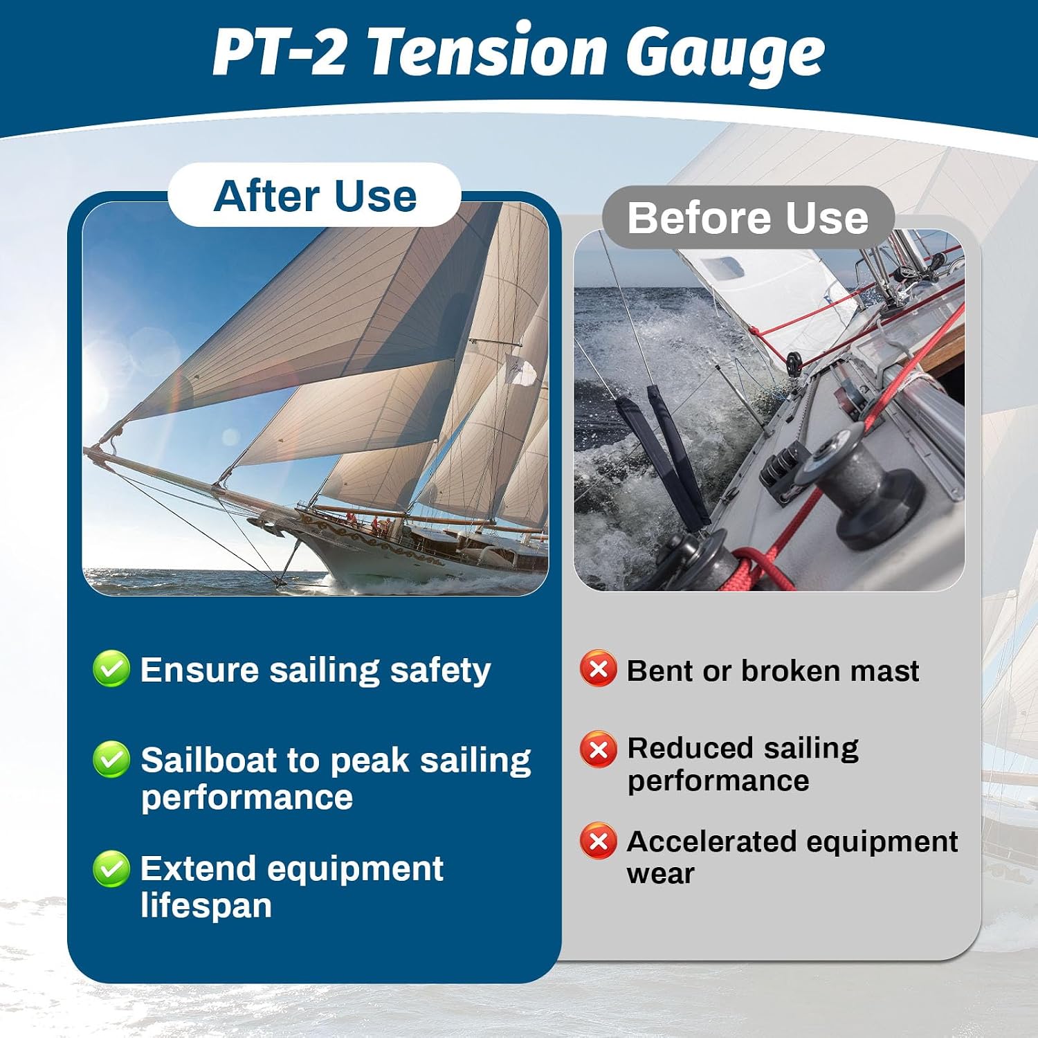Upgrade PT-2 Sailboat Rigging Tension Gauge