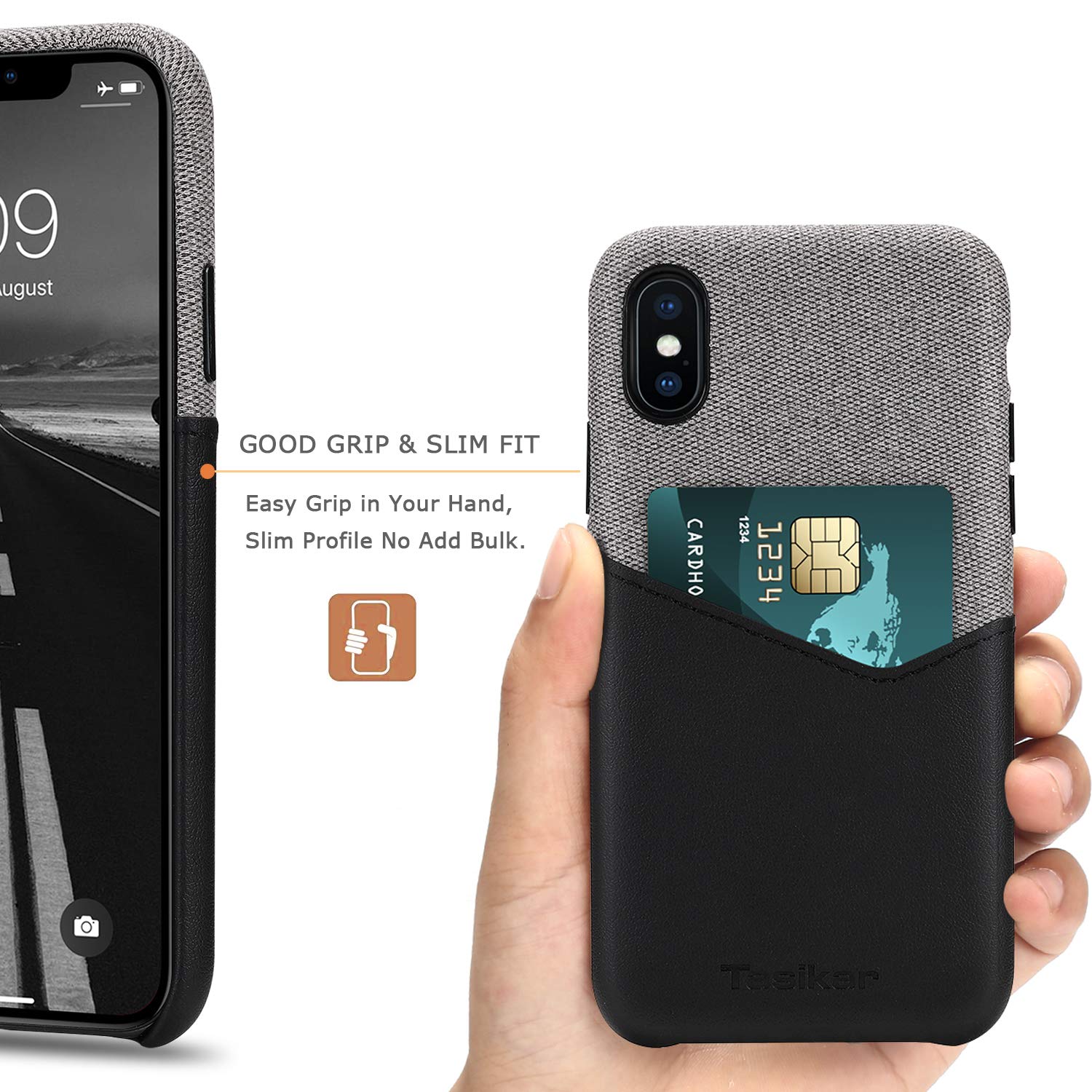 ZORSOME Custodia a portafoglio per iPhone Xs Max, 2 in 1 in 1 in pelle