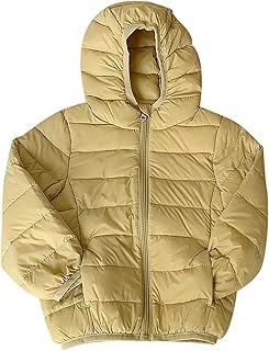 Abrigo Ligero con Capucha para Niñas Moda Invierno Chaqueta Acolchada Cremallera Exterior Infantil