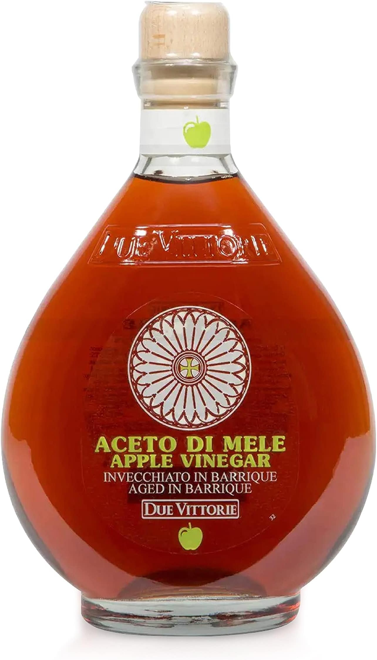 Apple Vinegar - Easy to Drink Raw Apple Cider Vinegar Aged in Barrique Wine Barrels, Gourmet Vinegar for Cooking, Imported From Italy, All Natural - 16.9 fl oz / 500ml