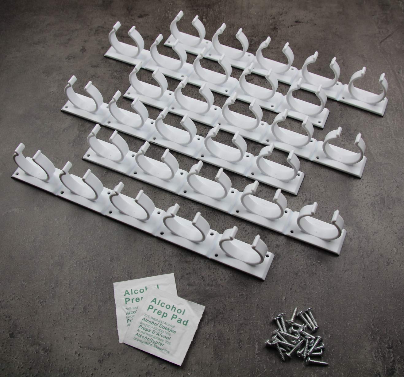 Kamoro HOME & KITCHEN Especiero sin clips para taladrar - Organizador de especias para pegar - 6 tiras para 30 especias (Blanco) - 3