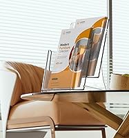 Vista 9 de Acrylic Brochure Holder 8.5x11 & 4 x9 Inches, Clear 2 Tier Literature Magazine Stand Brochure Display Stand w Removable Divider Universal, Pamphlet