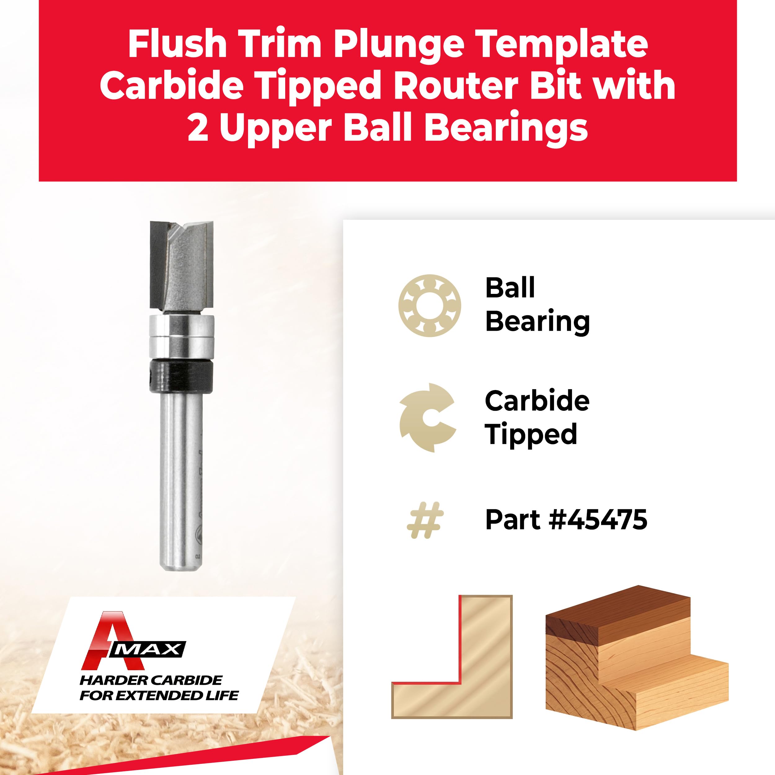 Amana Tool Flush Trim Router Bit - Precision Routing -2