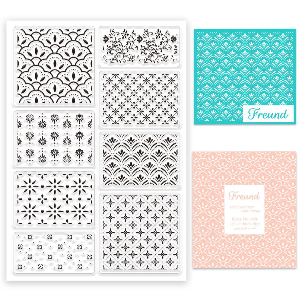 ORIGACH Background Pattern Clear Stamps for Cards Making DIY Scrapbooking Photo Album Decoration, 16 x 11 cm