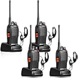 777S walkie talkies Long Range for Adults Rechargeable with Earpieces and Li-ion Battery,Two Way radios has VOX/TOT/Emergency Alarm/Battery Low Alert/Flashlight/Scan Function（4 Pack）