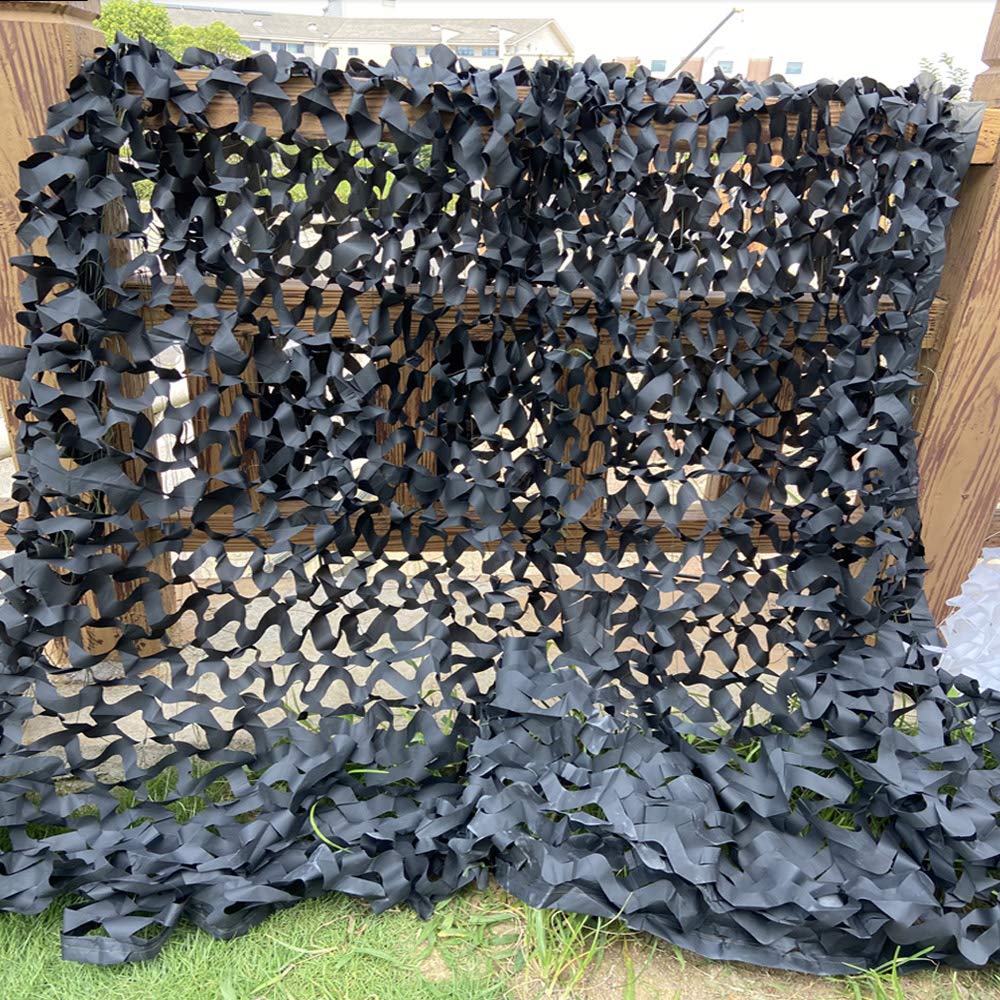 Tarnnetz Camouflage Netz Sonnenschutz Tarnung Camo Net für Jagd Camping Dekoration Schutz Zeltschirm Reines Schwarz 2m x 3m
