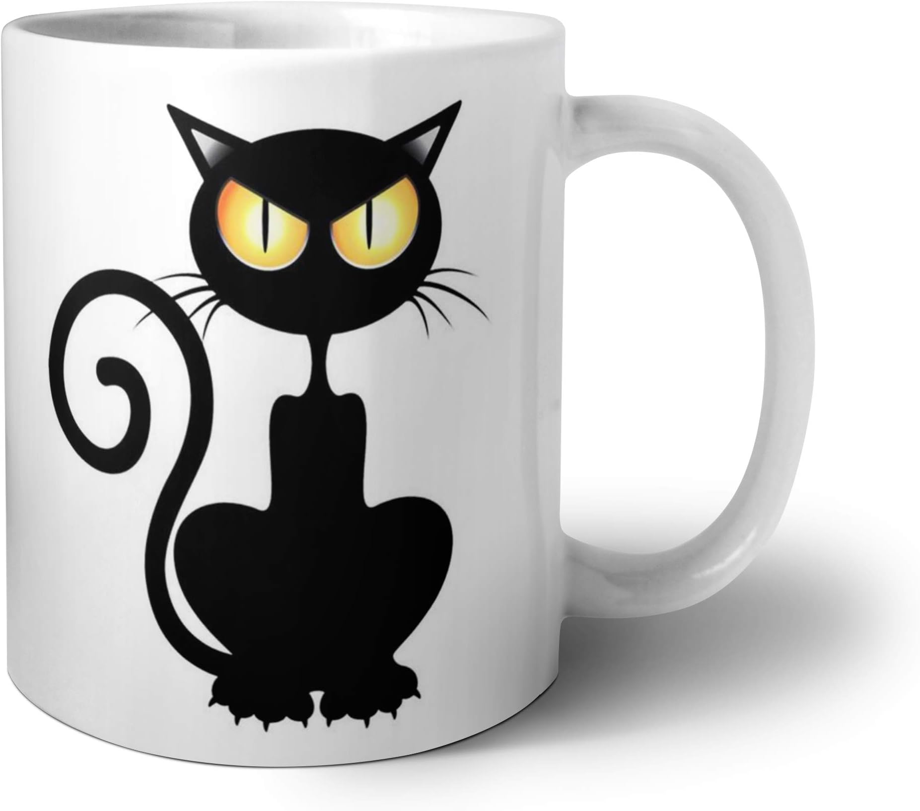 Yuki® an Artistic Design Black Cat Print Design On Ceramic Coffee Mug - 1 Piece, Multicolour, 325 Ml, Gift Mug