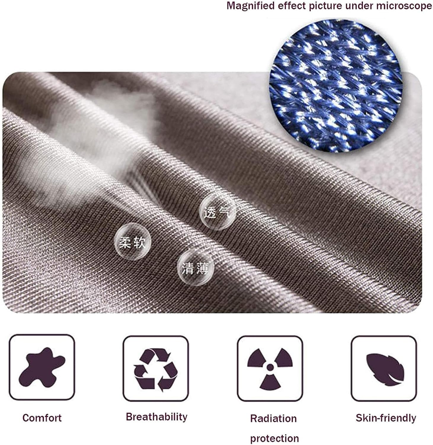 Radiation Protection Suit, Radiation Protection Maternity Dress, EMF Protective Pregnancy Belly Band, Protection Baby Belly Band 5G Anti-Radiation Belly Bands,Silver,L MU415
