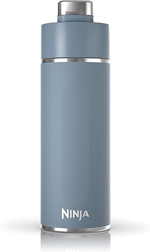 Ninja DW2401BL Thirsti - Botella de agua de viaje de 24 onzas, para bebidas gaseosas carbonatadas, más frías y espumosas durante más tiempo, a