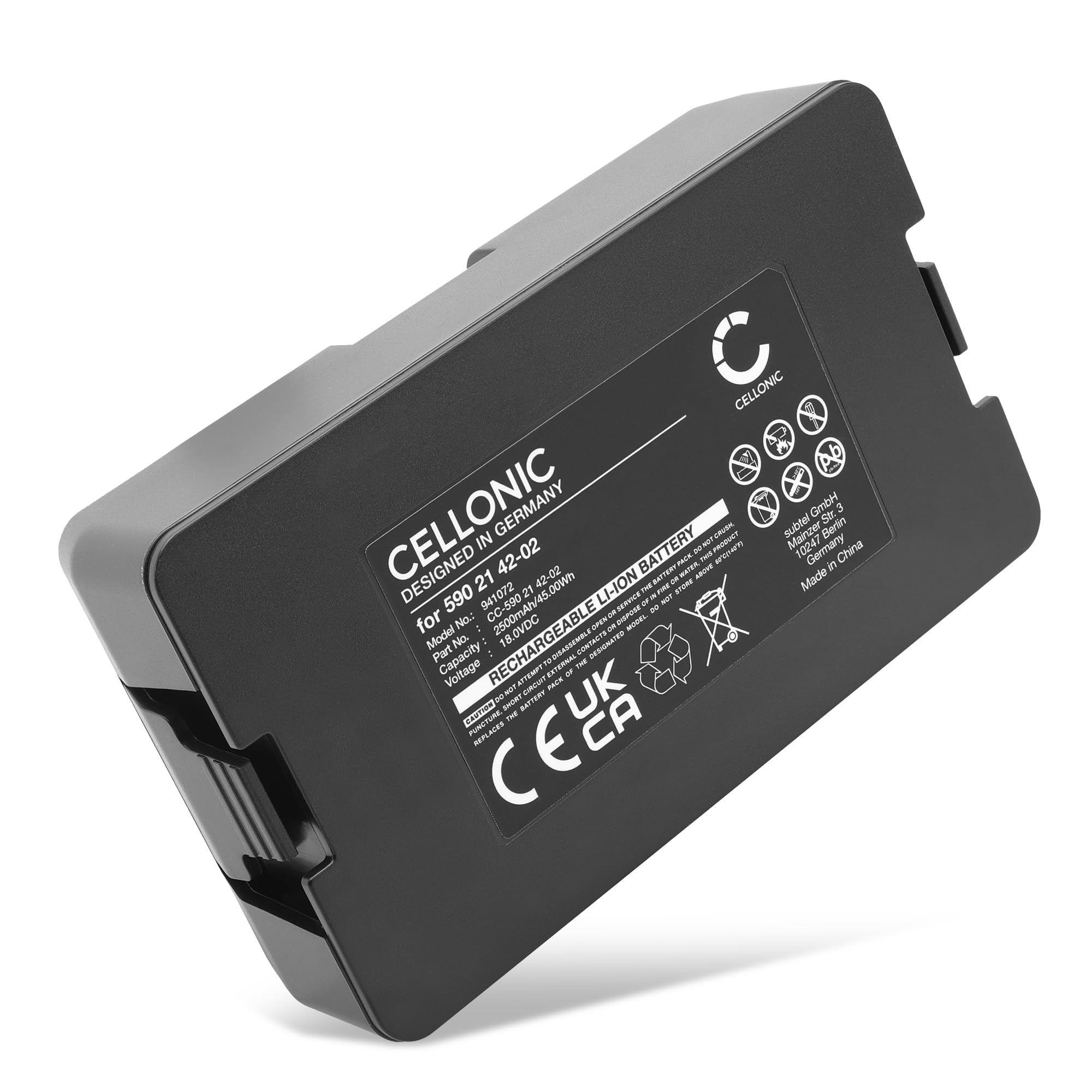 CELLONIC 1x Batteria per Giardino Compatibile con Husqvarna Automower Limited Edition 2020, Compatibile con Gardena Sileno Minimo 250, Sileno Life 750, Husqvarna 584 84 28-02 – (2500mAh, 18V)