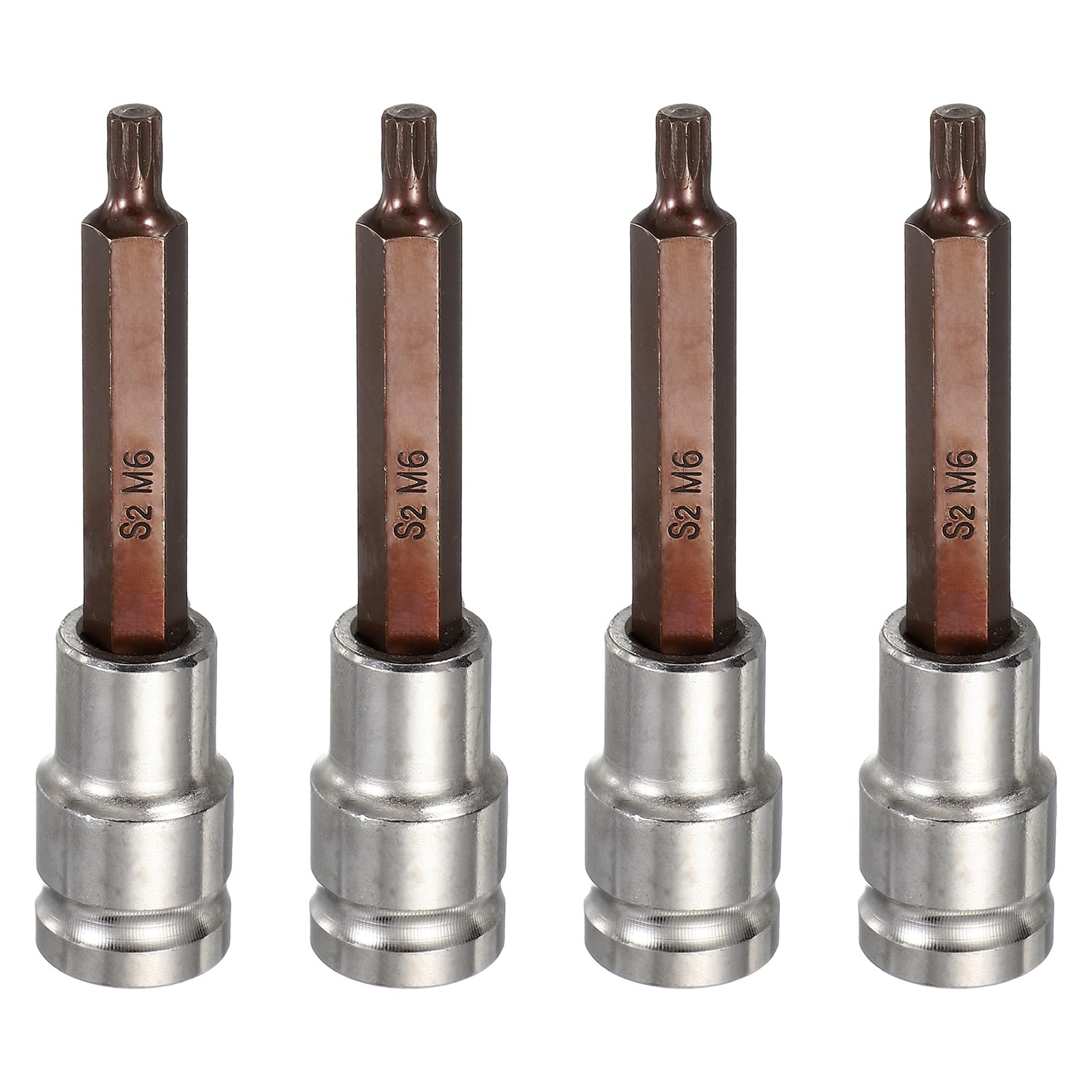 Llaves de vaso M6 de 1/2 pulgada de acero S2 con adaptadores de punta larga para destornillador