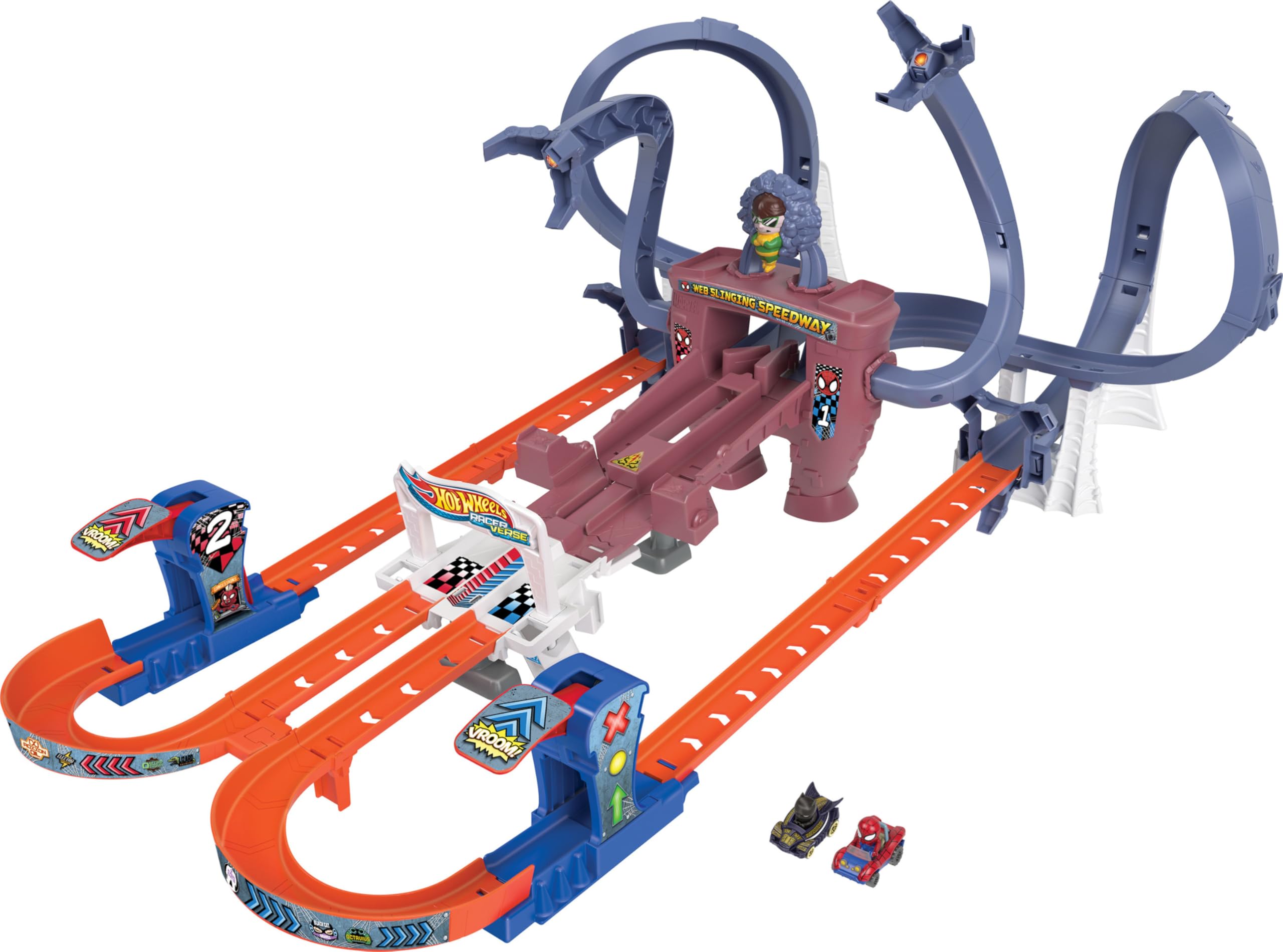 Amazon.com: Hot Wheels Toy Car Track Set, RacerVerse Spider-Man's