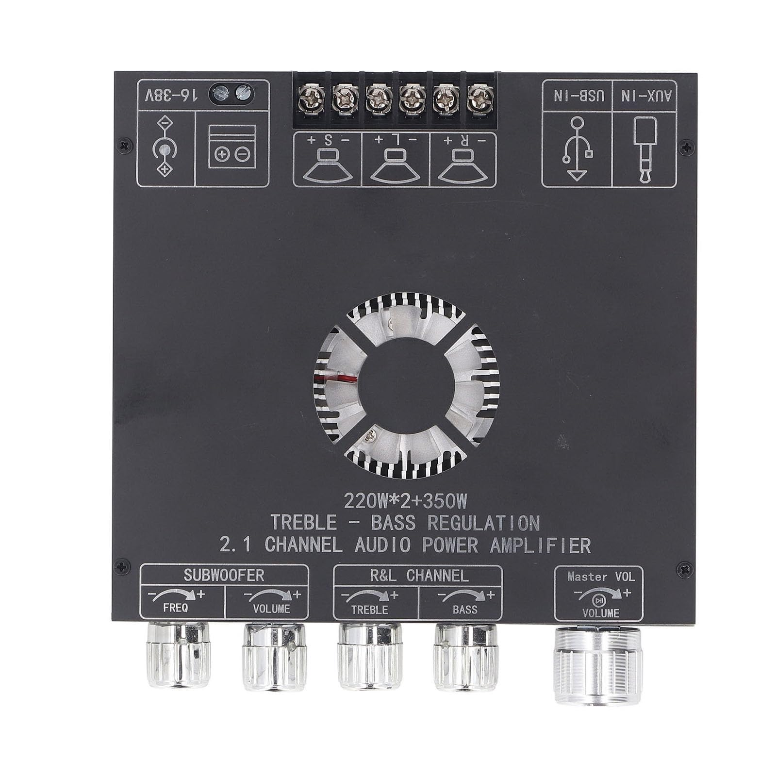 CHICIRIS TPA3255 Moduł Wzmacniacza Mocy, 2.1 kanał, BT 5.1, AUX, Wejścia Karty Dźwiękowej USB, z regulacją Pokrętłem i wielokrotną konserwacją, dla Głośników 30-220W