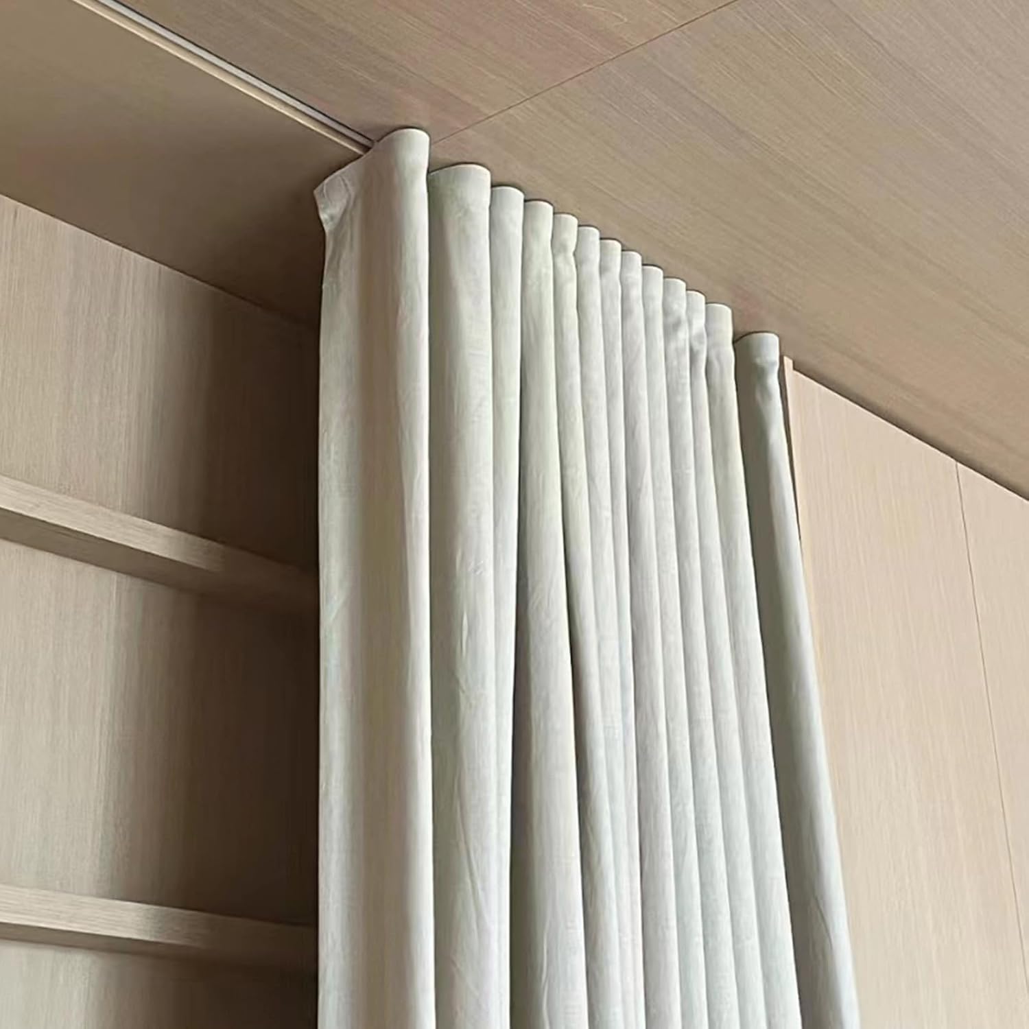 Recessed Invisible Curtain Track Aluminium Alloy Single Straight Rails Curtain Slide Accessories Silent Pulley Embedded Slide Ceiling Mounted for Room Privacy Partitioning(3.3ft)