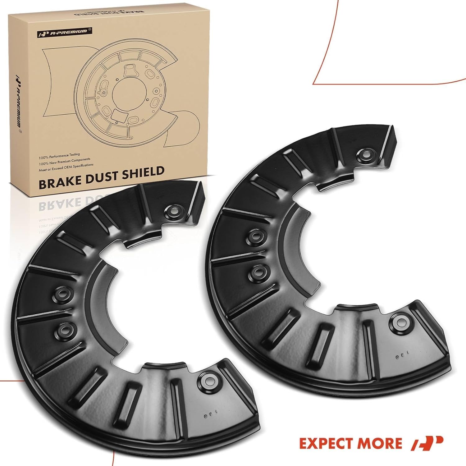 A-Premium Front Driver and Passenger Side Brake Dust Shield Compatible with Select Audi and Volkswagen Models - Q7 2007-2015, Touareg 2004-2017 - Replace# 7L0615311B, 2-PC Set