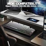 LexonElec M96 Clavier sans fil, faible profil Typing silencieux Membrane jeu clavier avec affichage intelligent & Abat-jour, RGB Rétroéclairé, USB C Remboursable, 94 Clés PBT Cap-clé pour Windows PC,Mac, nuit de Linux-Moonlit