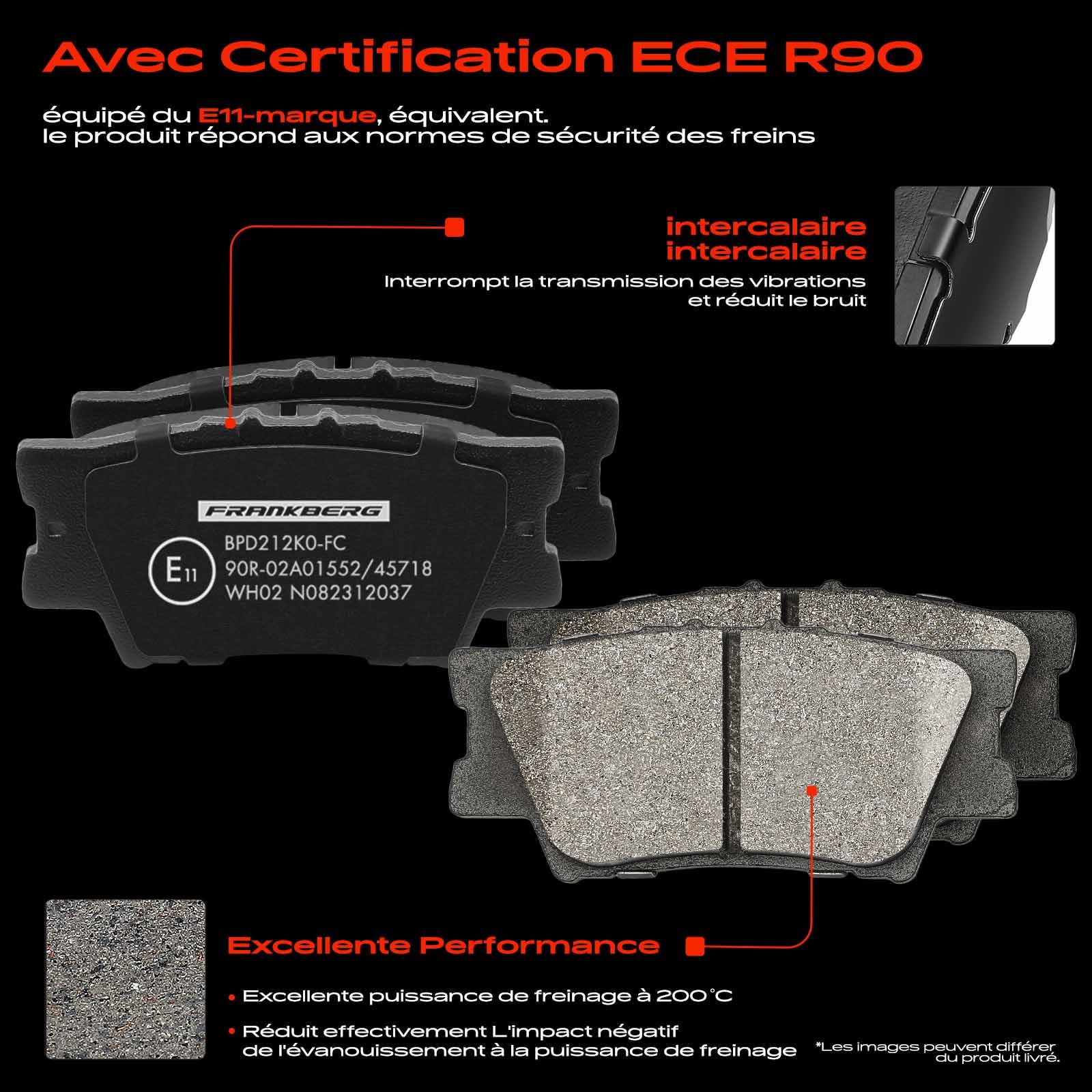 Frankberg kit de freins arrière | Compatible avec: R.A.V 4 IV A4, R.A.V 4 III A3, HS ANF10, Fourgonnette R.A.V.4 IV A4