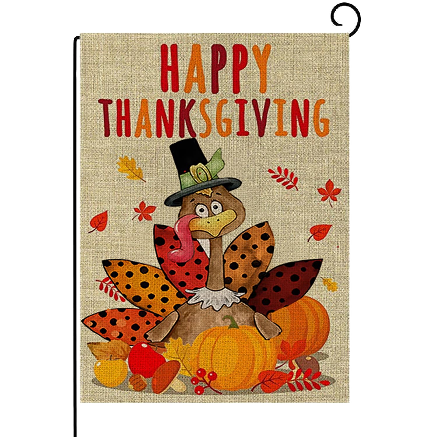 YAYOSUE Happy Thanksgiving Garden Flags 12 x 18 Inch, Double Sided Be Thankful Flag Decorative Turkey Fall Garden Flag Banners for Harvest Fall Autumn Yard Outdoor Decor