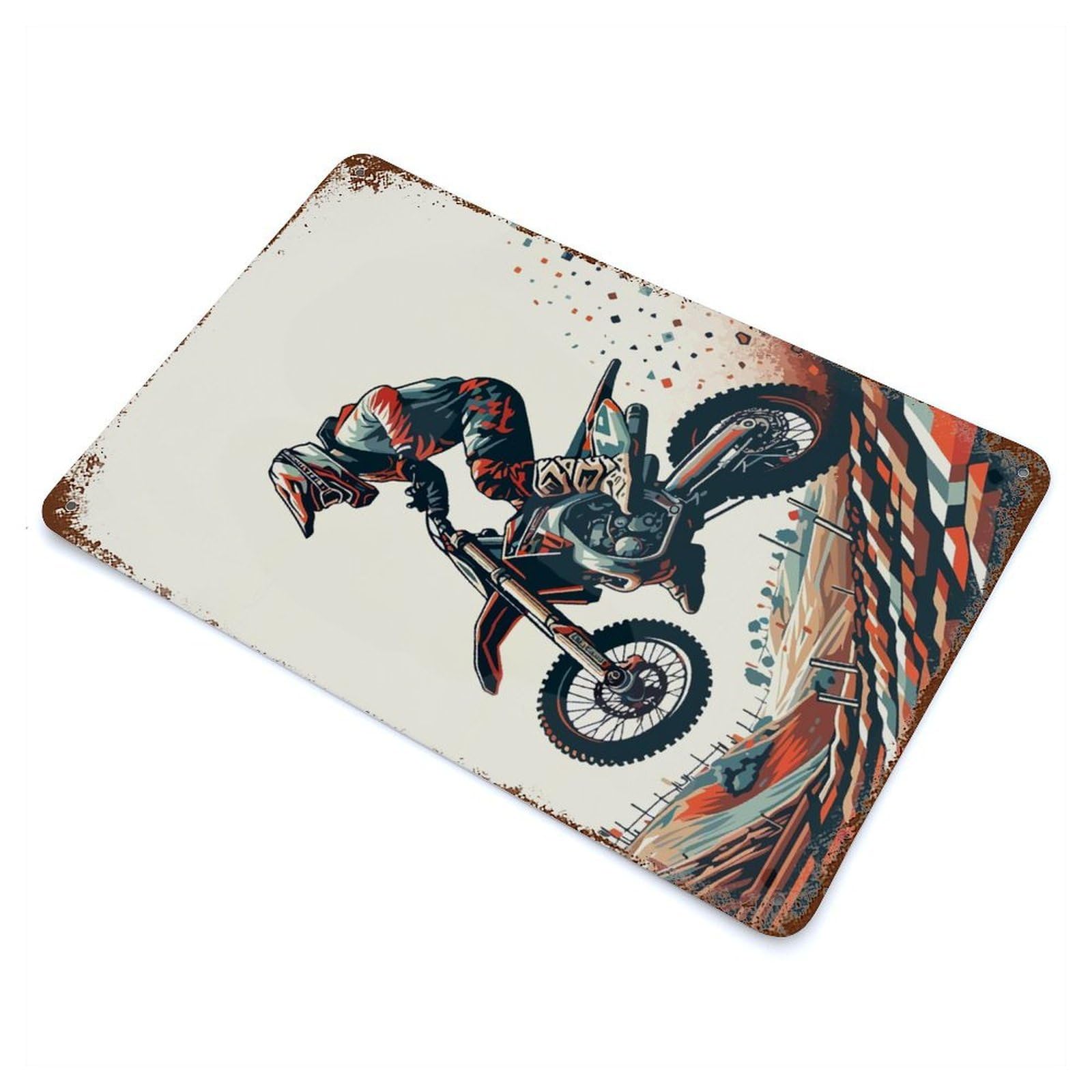 Motocross Wpap Pop Art 11.8"x7.9" Retro Metal Sign, Industrial Home Decor for Office, Studio And Wall Decor
