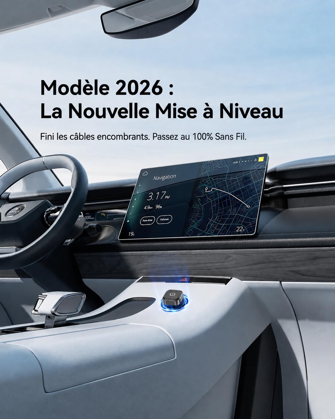 Spedal Adaptateur CarPlay sans Fil 2026 – Ultra Mini 2 en 1 Android Auto sans Fil, WiFi 6 & Bluetooth 5.4, Plug & Play pour la liberté sans Fil, Connexion Automatique Rapide, Stable et sans Retard