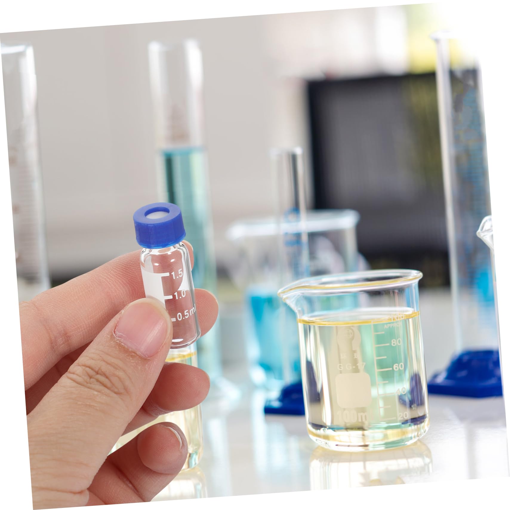 Mobestech 5 Sets Glasflaschen Mit Verschluss 2 Ml Glasfläschchen Probenfläschchen Labor Auslaufsicheres Design 100 Stück * 5