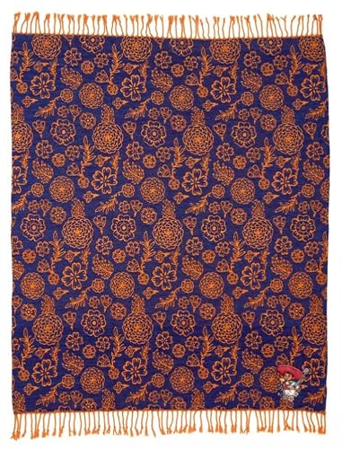 Disney Orange Pixar Coco Navy And Large Throw (127Cm X 152Cm)