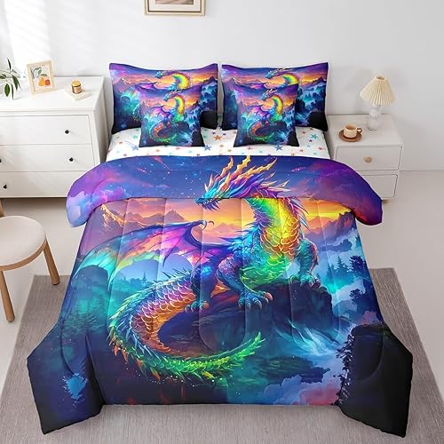 Gothic Dragon Comforter Set 7 Piece Bed in a Bag Twin,Goth W