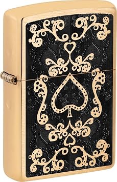 Zippo Lighter Spade Design - Brushed Brass 81367