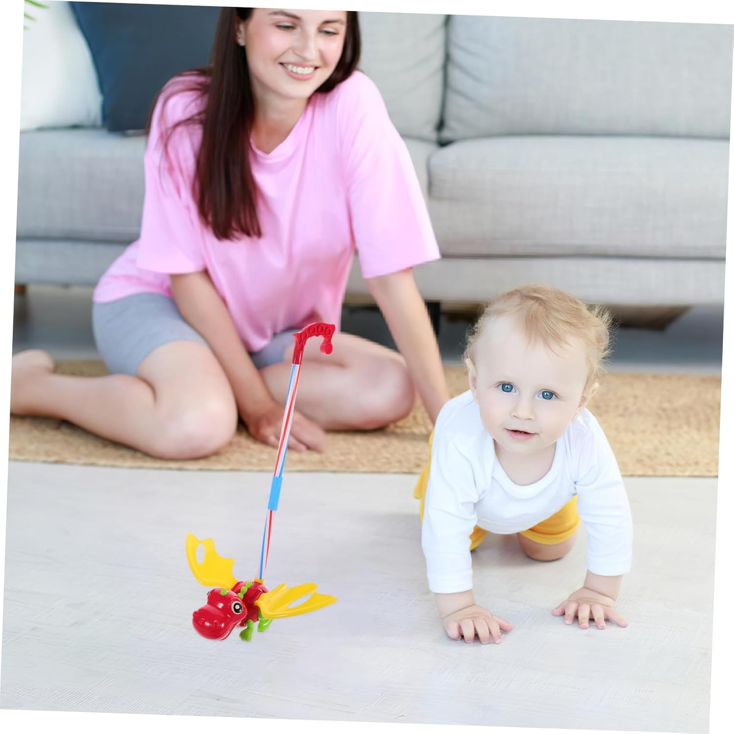 Dinosaur-Themed Push Walker Toy for Toddlers Safe and Engaging Boy Girl Pull Toy for Boys and Girls Robust Design Encourages Walking Practice and Motor Skills Development image 3 of 7 B0F5F61T3Z