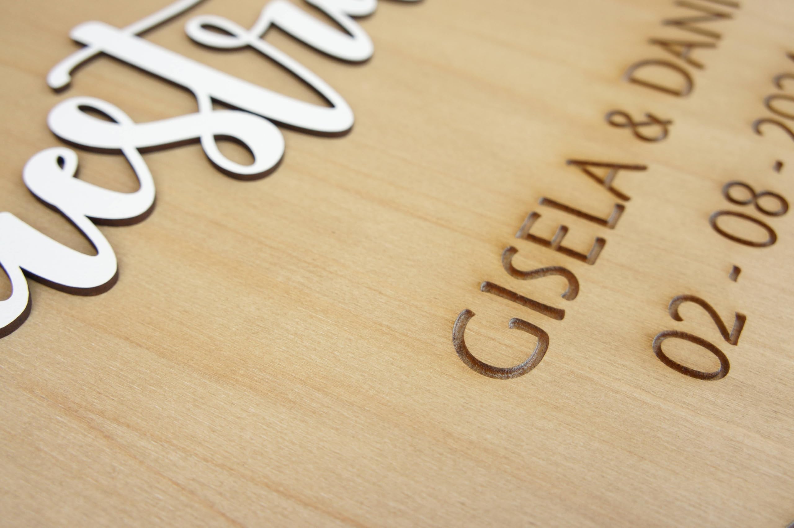 Genérico Cartel Bienvenidos a Nuestra Boda de Madera Personalizado, Medidas 60 x 40 cm