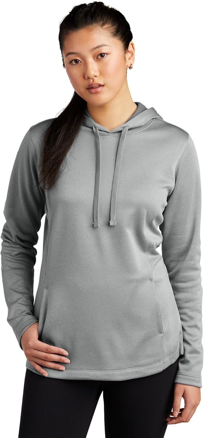SPORT-TEK Women's PosiCharge Sport-Wick Heather Fleece Hooded Pullover