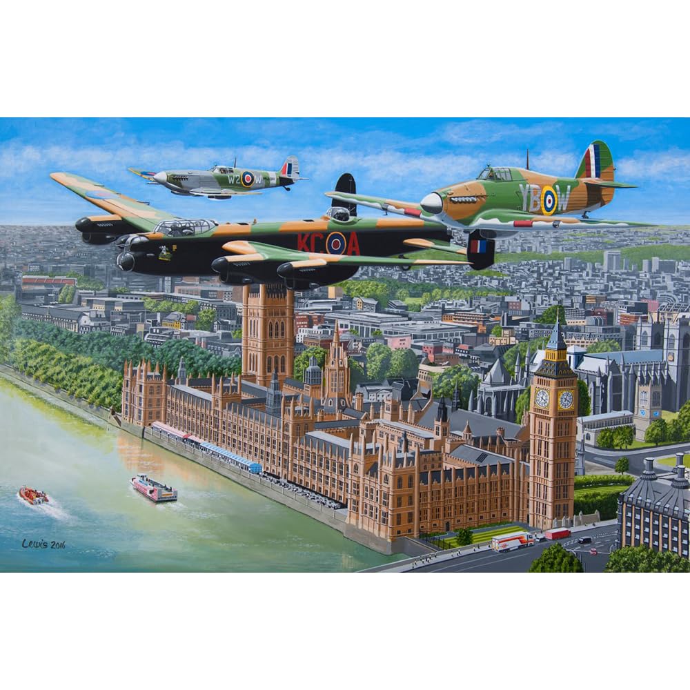 The House of Puzzles - Fly Past Jigsaw - 500 Piece Jigsaws for Adults Artist Illustrated, Scenic Landscape, Deluxe Puzzle Gifts