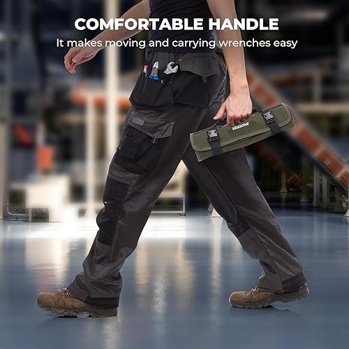 Miniatura 6 de Bolsa enrollable para llaves, rollo utilitario de 19+1 bolsillos, bolsa portátil para organización de herramientas, regalos para hombres, mecánico