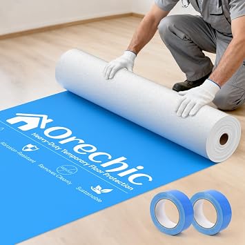300 GSM Heavy-Duty Temporary Floor Protection, Plastic Floor Protector for Hardwood Floors, Carpet Protector Film During Renovations & Construction,Size39" x 100 Covers 325 sqft