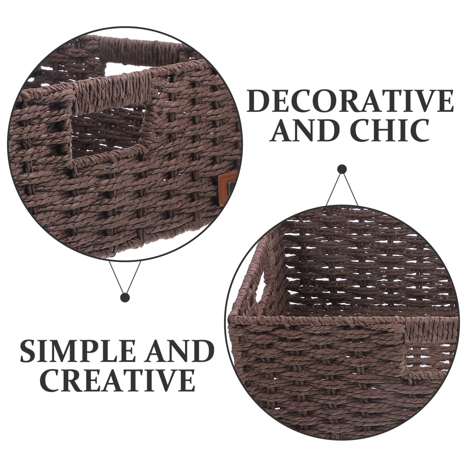 Cabilock Panier De Rangement Avec Poignées Panier Tressé