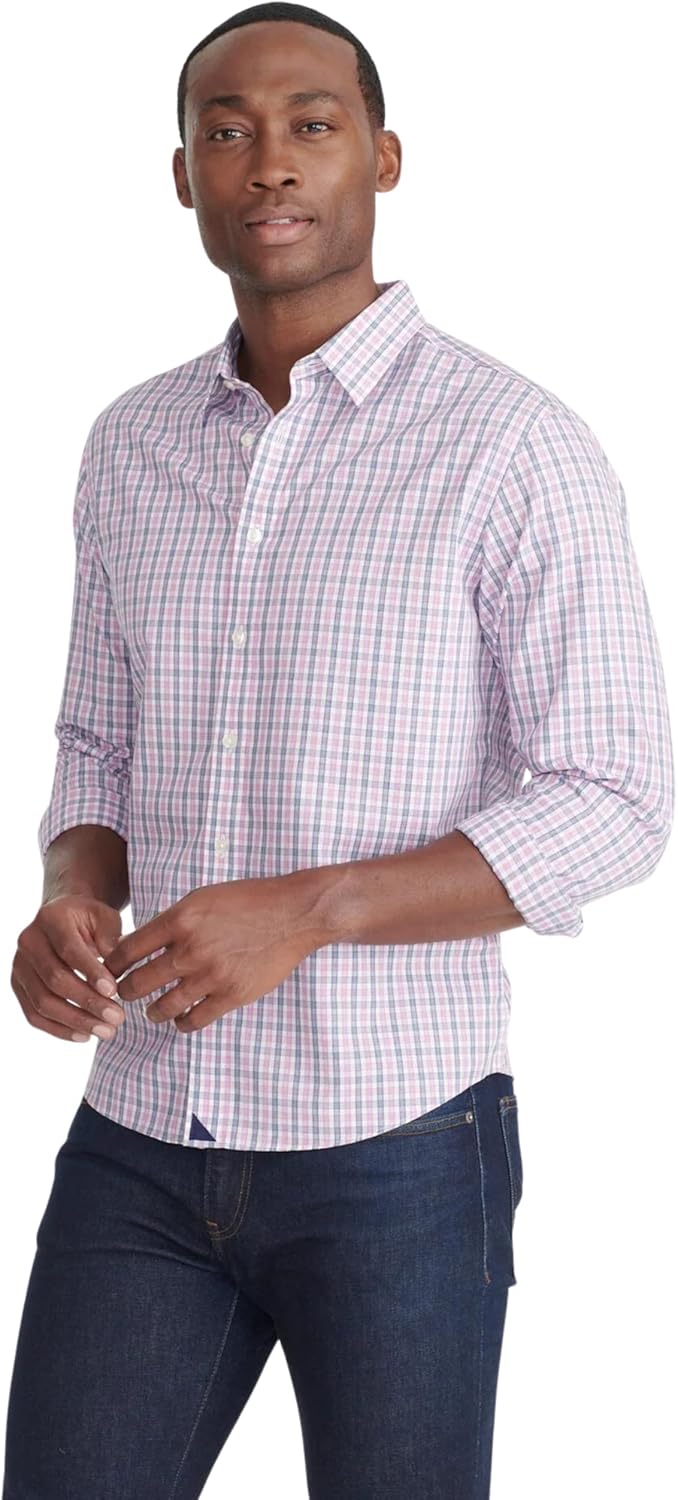 UNTUCKit Wrinkle-Free Long Sleeve Patterned Color Button Down Dress Shirt