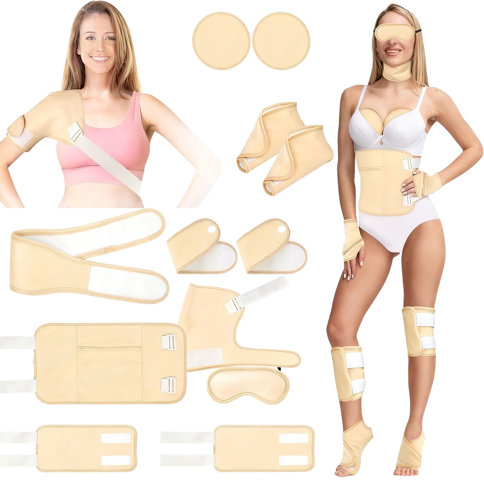 Rizinusöl Pack Wrap Collection 12 Stück Geschenkset Wasserdichtes Design Ganzkörperanwendung Stoff für Knie Ellbogen