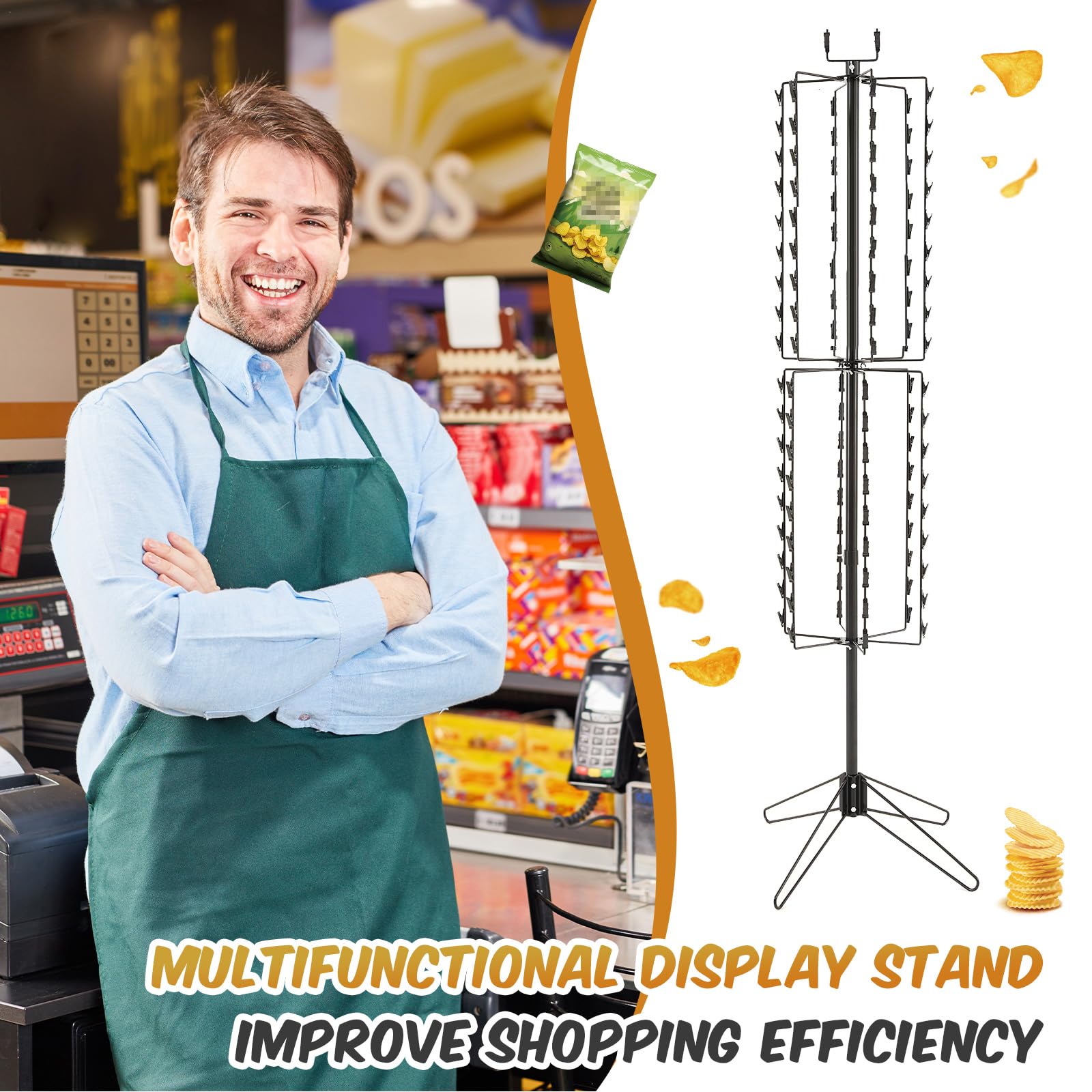 Amazon.com: Spinner Retail Chip Rack Display Stand with 108 Clips