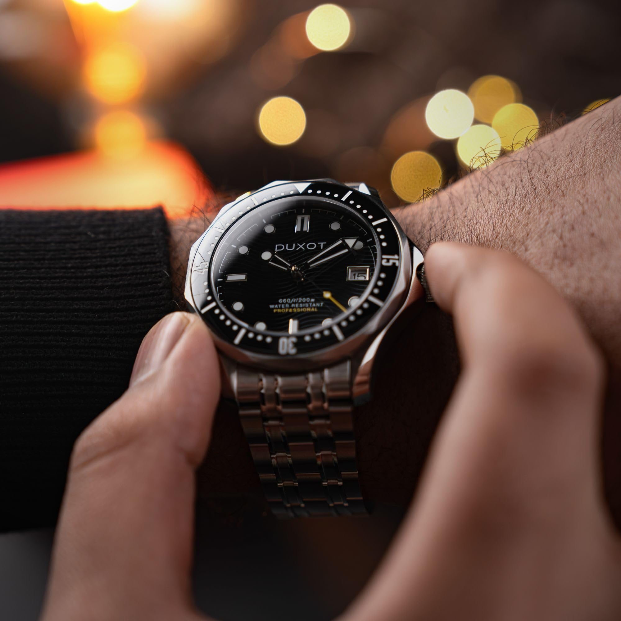 DUXOT Henri Diver orologio automatico da uomo 41 mm con cinturino in acciaio inossidabile massiccio DX-2060