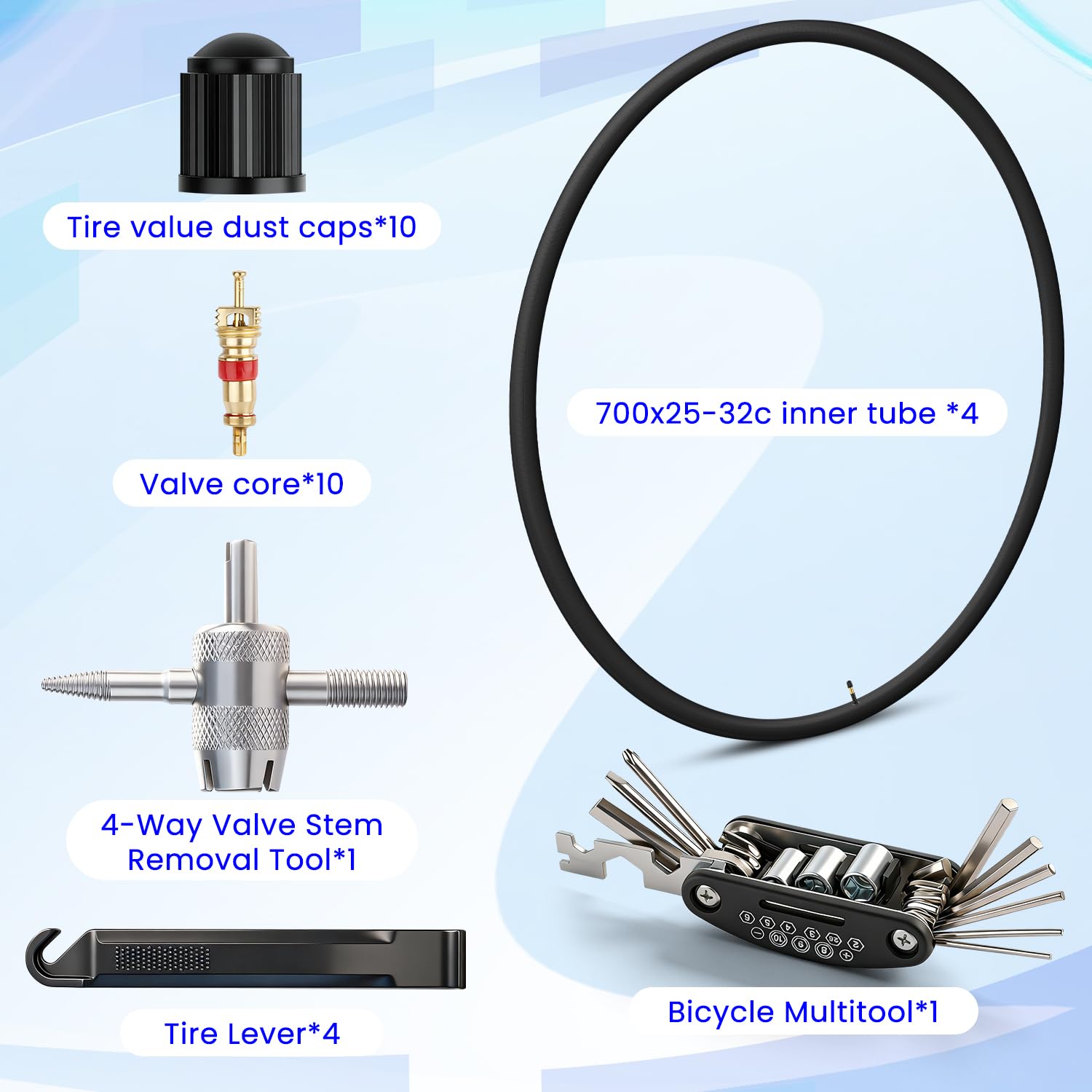 700c Fahrradschlauch, 71,1 cm (28 Zoll), 700 x 25-32 C, kompatibel mit 700 x 25 C, 700 x 28 C, 700 x 30 C, 700 x 32 C, Fahrradreifen mit 60 mm Schrader-Ventil, Butylkautschuk, für 71,1 cm City/Road