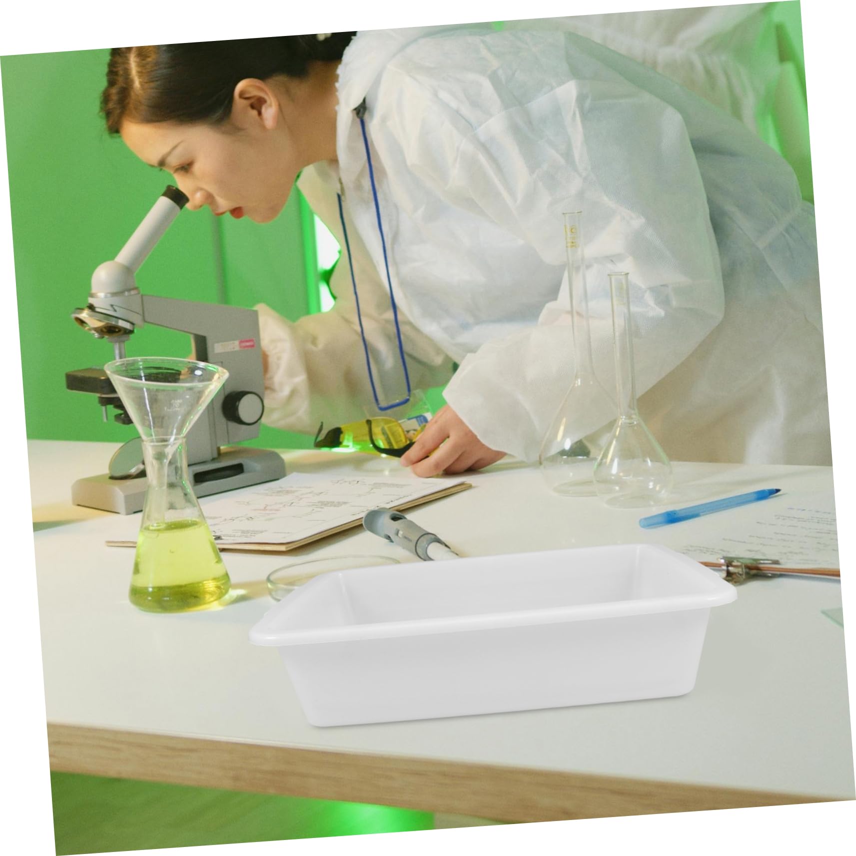 Holibanna Kunststoff-Tablett 35x25x7,8 Cm – Auslaufsicher, Hitzebeständig, Für Labor, Chemie & Haushalt