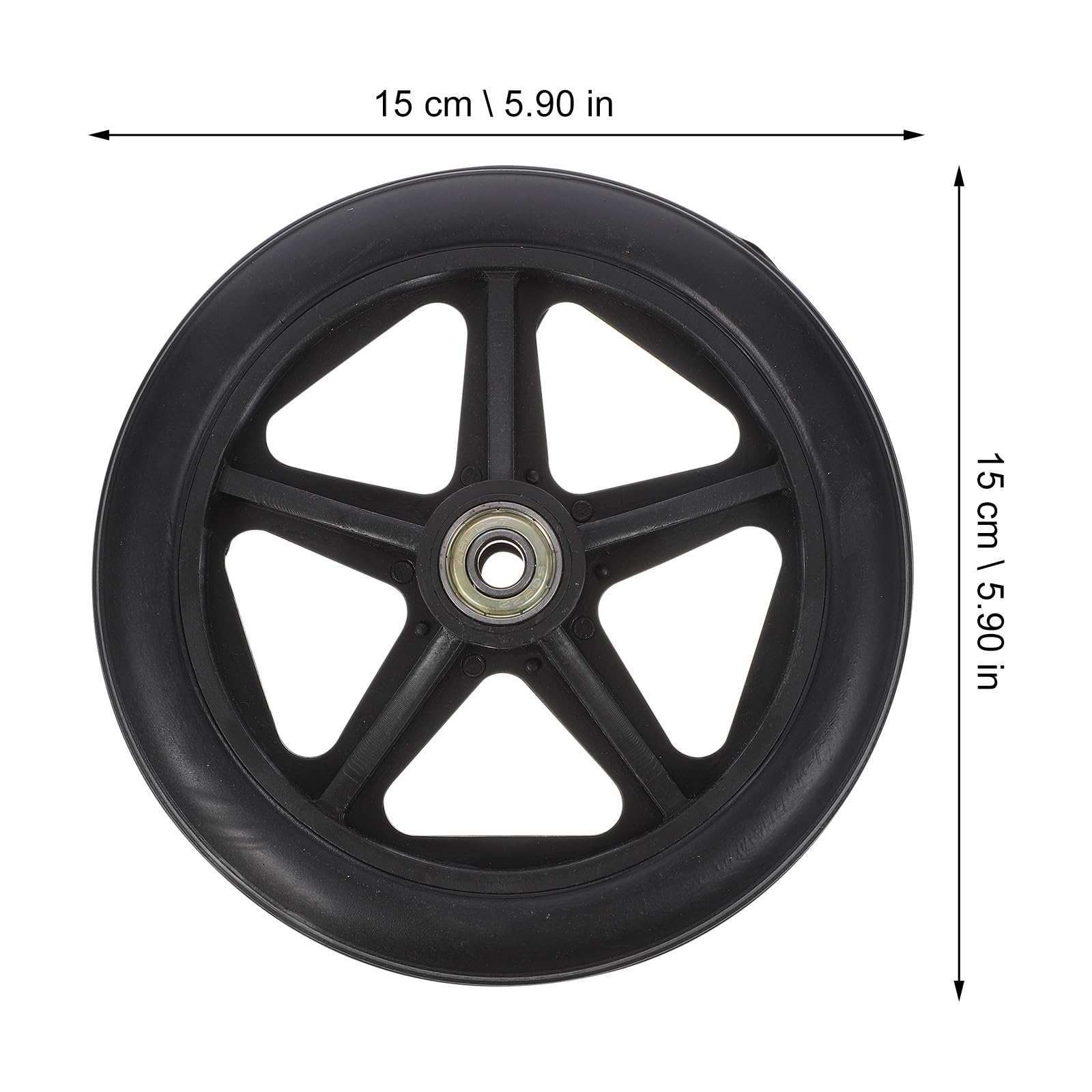 Ruedas Delanteras de Repuesto Fácil Rodaje para Silla de Ruedas Negras Material Abs y Acero, Antideslizantes para Uso Interior y Exterior