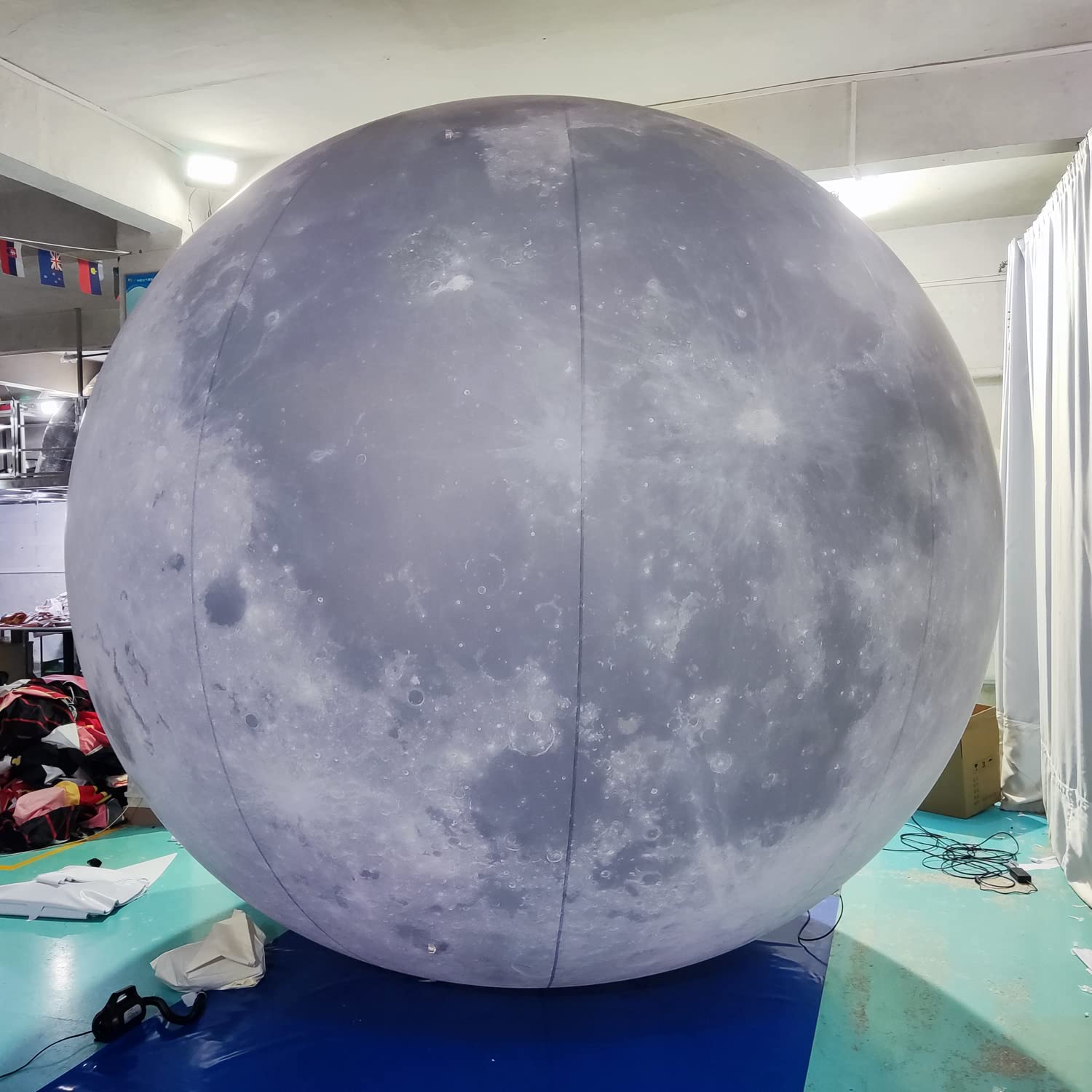 SAYOK 0.2mm PVC Gaint Advertising LED Planet PVC Inflatable Moon Balloon for Outdoor/Indoor Party Promotion Exhibitom Activity, 10FT